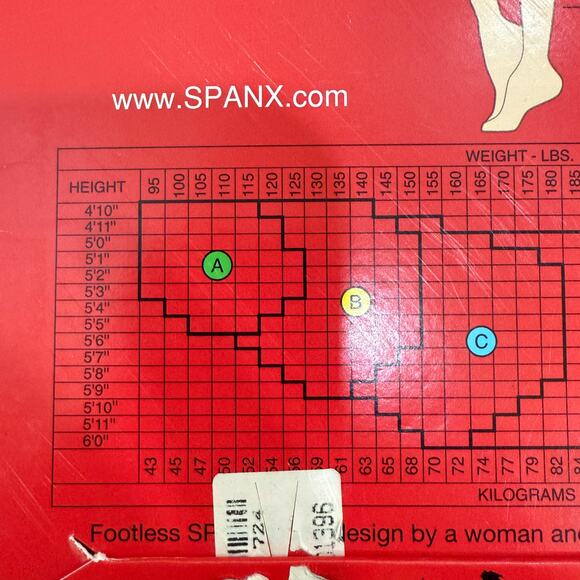 SPANX Footless Shaping Pantyhose Nude1 Size A 95-125 LBS NEW - Picture 4 of 7